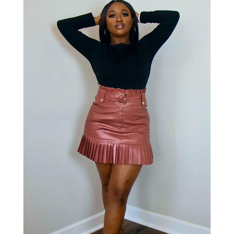 Heather Faux Leather Skirt - Shay B Shop
