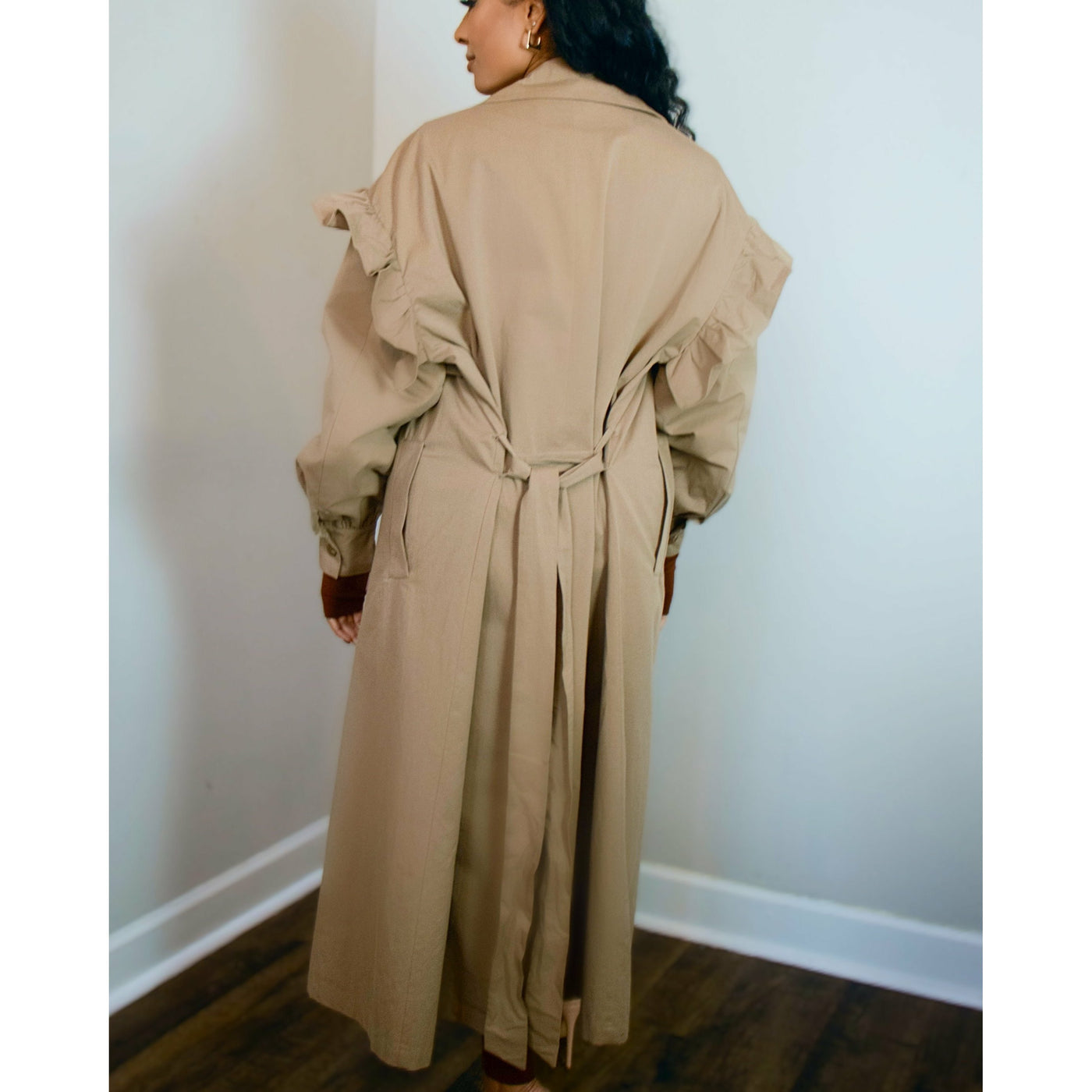 Lexie Oversized Ruffle Trench Coat – Shay B Shop